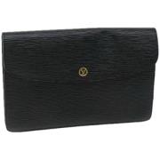 Pre-owned Leather clutches Louis Vuitton Vintage , Black , Dames