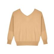 Kameel Batwing Sweater met V-hals Ba&Sh , Brown , Dames