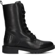 Zwarte Leren Veterschoenen Notre-v , Black , Dames