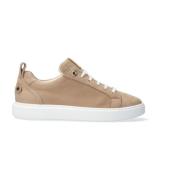 Taupe Lage Sneaker met Gouden Details Notre-v , Beige , Dames