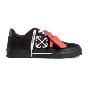 Zwarte Vulcanized Canvas Sneakers Off White , Black , Dames