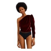 Velours Flaneur Bodysuit Burgundy Undress Code , Red , Dames