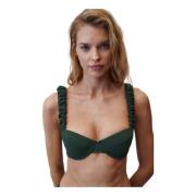 Groene Bikini Top voor Strandplezier Undress Code , Green , Dames