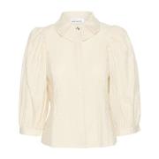 Frosty Blouse met Vrouwelijke Silhouet Karen by Simonsen , Beige , Dam...