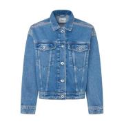 Denim Jack Ontspannen Fit Blauw Pepe Jeans , Blue , Dames