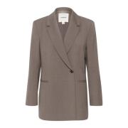 Oversize Blazer Jas Morel Melange Soaked in Luxury , Gray , Dames