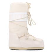 Crème Gesloten Icon High Nylon Laarzen Moon Boot , Beige , Dames