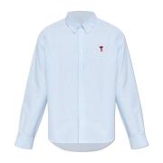 Shirt met logo Ami Paris , Blue , Heren