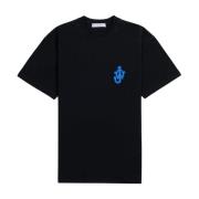 Zwarte Shirt met Geborduurd Logo voor Heren JW Anderson , Black , Here...