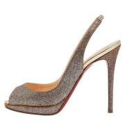 Pre-owned Fabric sandals Christian Louboutin Pre-owned , Gray , Dames