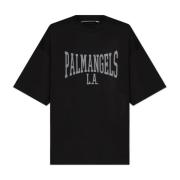 T-shirt met logo Palm Angels , Black , Dames