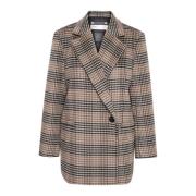 Bruin Geruit Blazer Jas Jas InWear , Brown , Dames