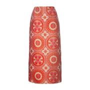 Zon Jacquard Potlood Rok La DoubleJ , Orange , Dames