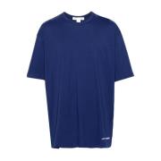 Navy Tee Shirt Klassieke Stijl Comme des Garçons , Blue , Heren