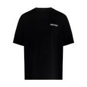 Zwart Wit Tempera Cross Over T-Shirt Marcelo Burlon , Black , Heren