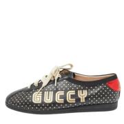 Pre-owned Leather sneakers Gucci Vintage , Black , Dames