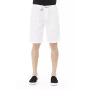 Elegante witte katoenen bermuda shorts Baldinini , White , Heren