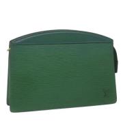 Pre-owned Leather pouches Louis Vuitton Vintage , Green , Dames