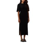 Elegante Zwarte Midi Jurk Bruuns Bazaar , Black , Dames