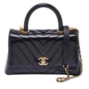 Pre-owned Leather handbags Chanel Vintage , Black , Dames