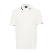 Gestreepte Rand Logo Polo Shirt Emporio Armani , White , Heren