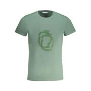 Groene Katoenen Logo Print T-shirt Trussardi , Green , Heren