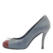 Pre-owned Leather heels Chanel Vintage , Gray , Dames