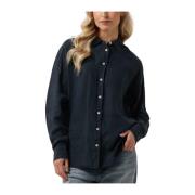 Donkerblauwe Stijlvolle Blouse Moscow , Blue , Dames