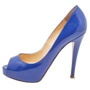 Pre-owned Leather heels Christian Louboutin Pre-owned , Blue , Dames