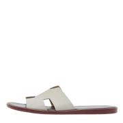 Pre-owned Leather sandals Hermès Vintage , Gray , Heren