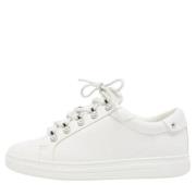 Pre-owned Leather sneakers Jimmy Choo Pre-owned , White , Dames