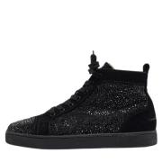 Pre-owned Suede sneakers Christian Louboutin Pre-owned , Black , Dames