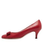 Pre-owned Leather heels Salvatore Ferragamo Pre-owned , Red , Dames