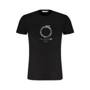 Zwart Katoenen Logo Print T-shirt Trussardi , Black , Heren