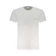 Katoenen T-shirt met Print Logo Trussardi , White , Heren