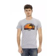 Elegant grijs katoenmix T-shirt Trussardi , Gray , Heren