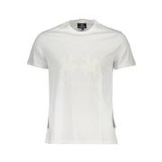 Elegant wit T-shirt met ronde hals en handtekeningprint La Martina , W...