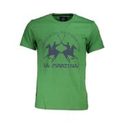 Elegant Groen Katoenen T-Shirt met Iconische Print La Martina , Green ...