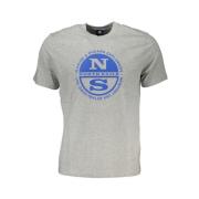 Grijze Katoenen Bedrukt Logo T-Shirt North Sails , Gray , Heren