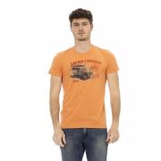 Elegant Oranje T-shirt met korte mouwen Trussardi , Orange , Heren