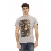 Elegant grijs T-shirt met frontprint Trussardi , Gray , Heren