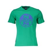 Groen Logo Katoen Tee North Sails , Green , Heren