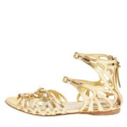 Pre-owned Leather sandals Miu Miu Pre-owned , Yellow , Dames