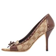 Pre-owned Canvas heels Gucci Vintage , Brown , Dames