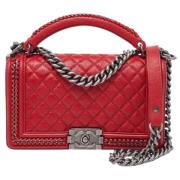 Pre-owned Leather chanel-bags Chanel Vintage , Red , Dames