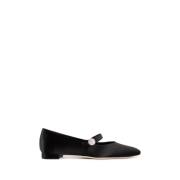 Platte schoenen met juweelknoop puntige neus Manolo Blahnik , Black , ...