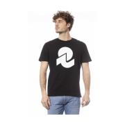 Zwart Katoenen T-shirt met Logoprint Invicta , Black , Heren