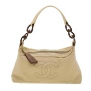 Pre-owned Leather chanel-bags Chanel Vintage , Beige , Dames