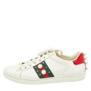 Pre-owned Leather sneakers Gucci Vintage , White , Dames