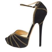 Pre-owned Suede heels Jimmy Choo Pre-owned , Black , Dames